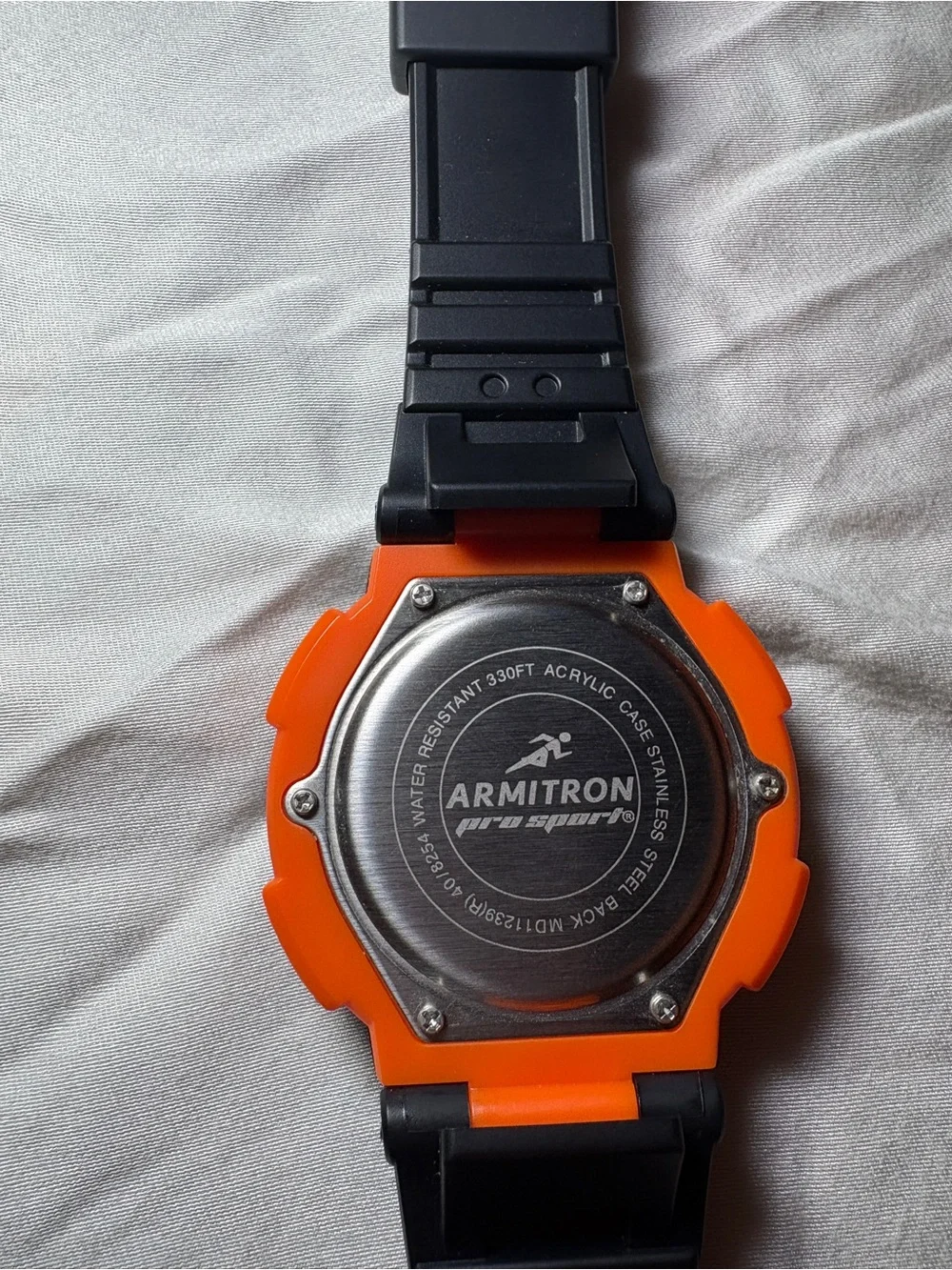 Armitron Black Sport Digital Watch with Orange Accent